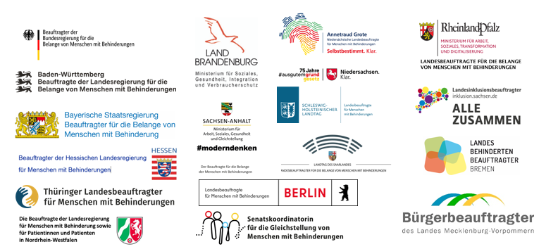 Logos der Behindertanbeauftragten von Bund und Ländern